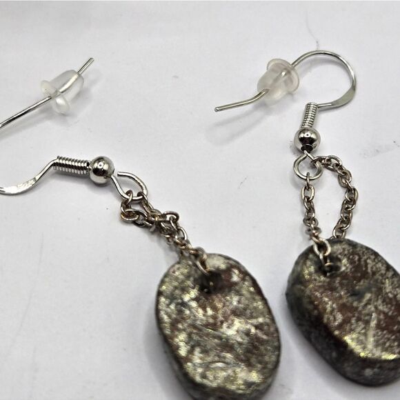 "5/$25" Artisan Crafted Clay Mixed Metal Dangle Earrings, 925 Ear Wires - Picture 7 of 9